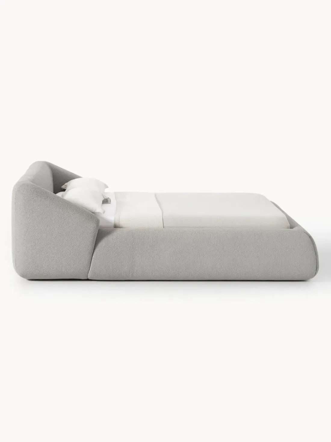 Cama tapizada en tejido bouclé Sofia