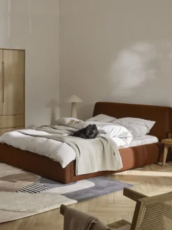 Cama tapizada en tejido bouclé Cloud