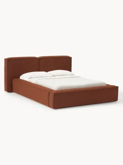 Cama tapizada en tejido bouclé Lennon
