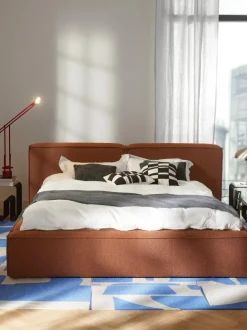 Cama tapizada en tejido bouclé Lennon