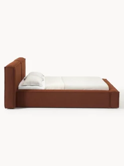 Cama tapizada en tejido bouclé Lennon