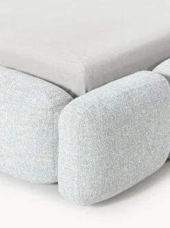 Cama tapizada en tejido bouclé Tayla