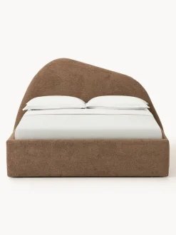 Cama tapizada en tejido bouclé Gary