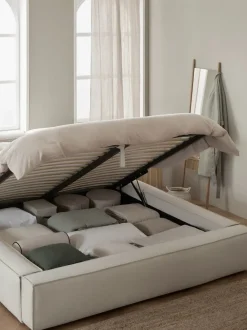 Cama tapizada Lennon, con espacio de almacenamiento