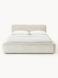 Cama tapizada Melva, con espacio de almacenamiento