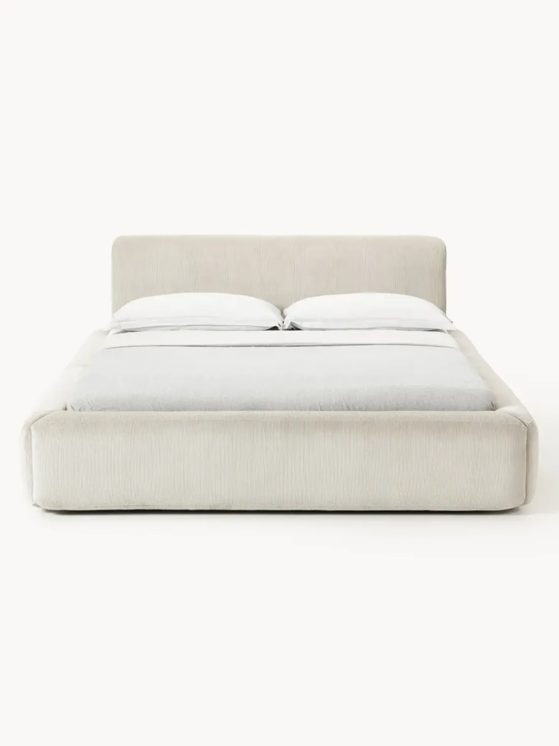 Cama tapizada Melva, con espacio de almacenamiento