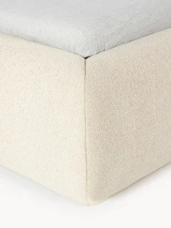 Cama tapizada redondeada en tejido bouclé Alba