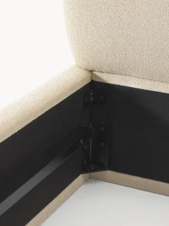 Cama tapizada redondeada en tejido bouclé Alba