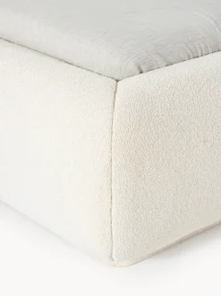 Cama tapizada redondeada en tejido bouclé Alba