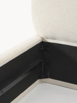 Cama tapizada redondeada en tejido bouclé Alba