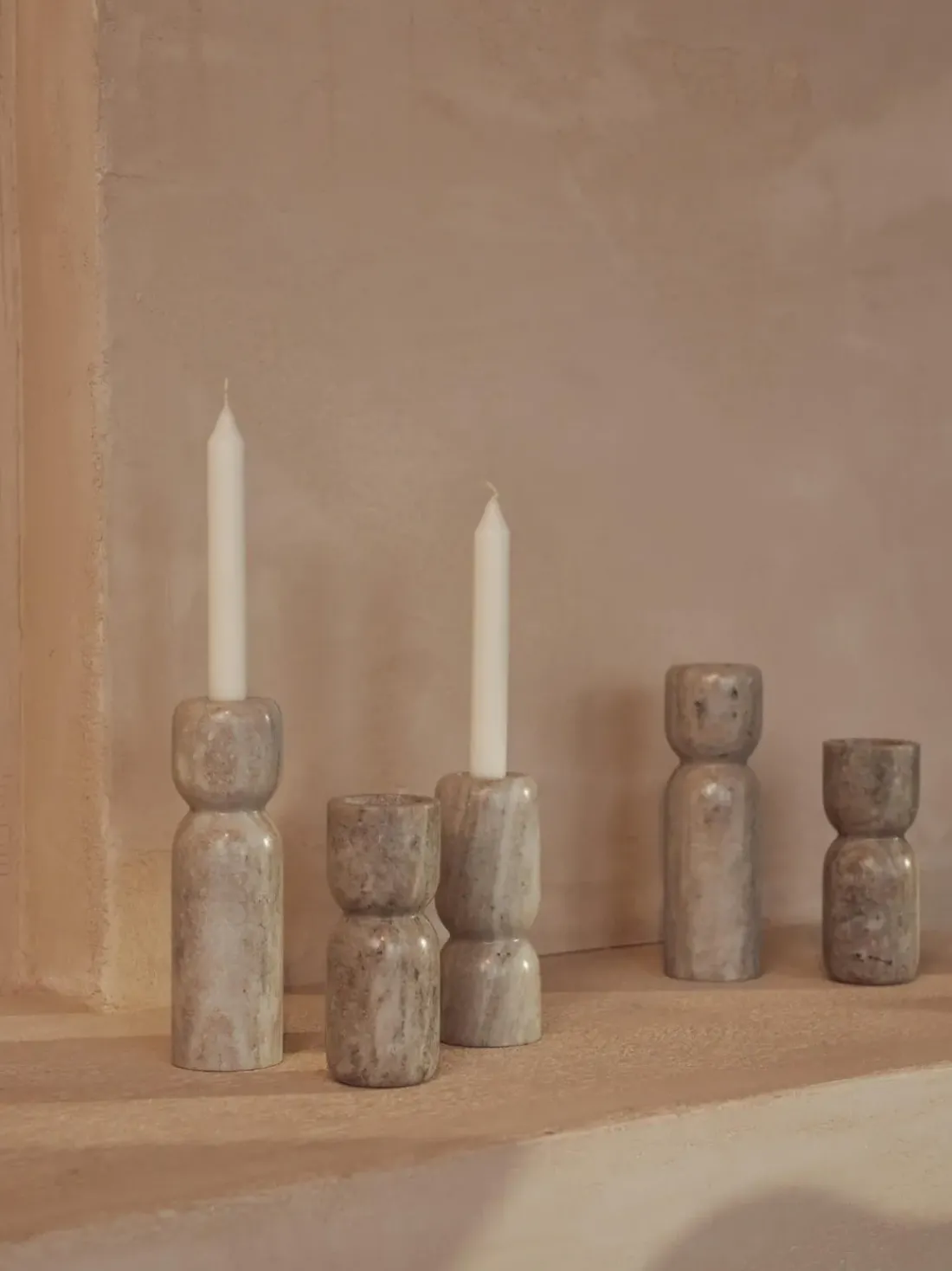 Candelabros de mármol Como, 2 uds.