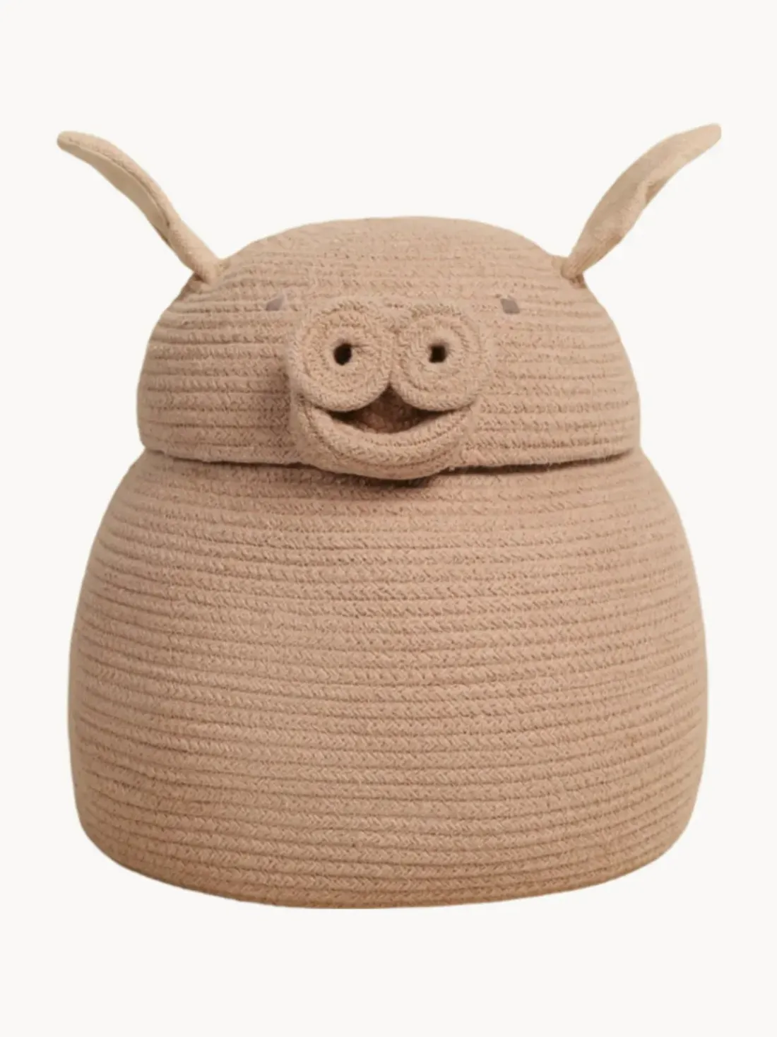 Cesta de almacenamiento artesanal con tapa Peggy the Pig