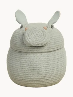 Cesta de almacenamiento artesanal con tapa Henry the Hippo