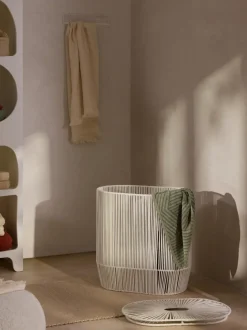 Cesta de ropa doble artesanal de cuerda Gabe