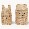 Cestas artesanales con tapaderas Bear & Rabbit, 2 uds.