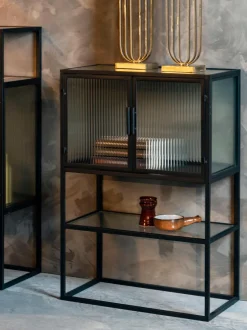Chiffonnier de vidrio estriado Boli
