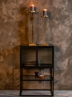 Chiffonnier de vidrio estriado Boli