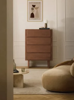 Cómoda artesanal de madera de roble Chandler