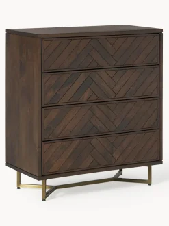 Cómoda de madera de mango con diseño espiga Luca