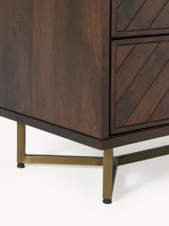 Cómoda de madera de mango con diseño espiga Luca