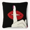Cojín artesanal de lana Lips Hush