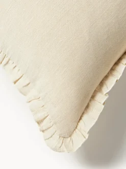 Cojín artesanal de lino con ribete Carry