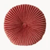 Cojín redondo artesanal de algodón Ripple, Ø 35 cm