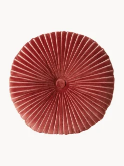 Cojín redondo artesanal de algodón Ripple, Ø 35 cm