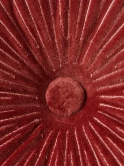 Cojín redondo artesanal de algodón Ripple, Ø 35 cm