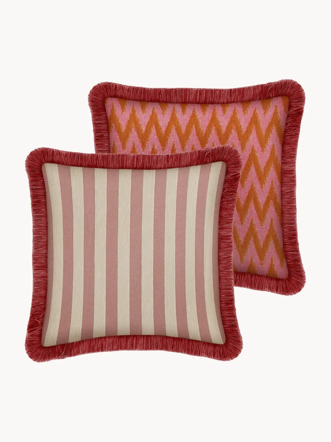 Cojín reversible artesanal para exterior Jackie & Rosita