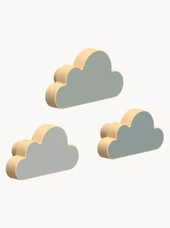 Colgadores de pared artesanales de madera de haya Cloud, 3 uds.