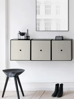 Consola de pared de madera y metal Frame