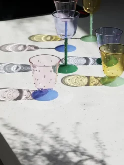 Copas de vino artesanales de vidrio borosilicato Dot, 2 uds.