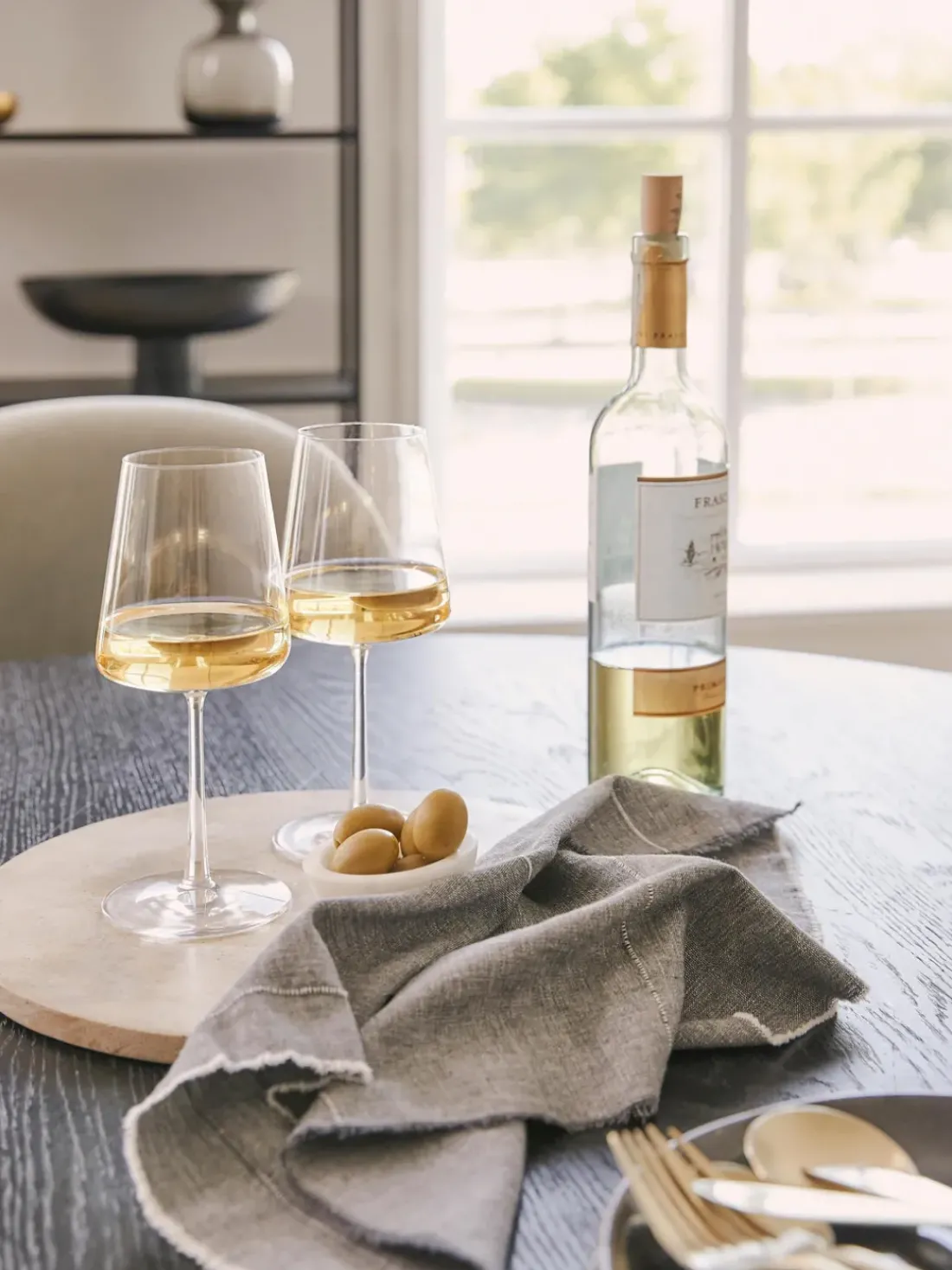 Copas de vino blanco de cristal en forma de cono Power, 6 uds.