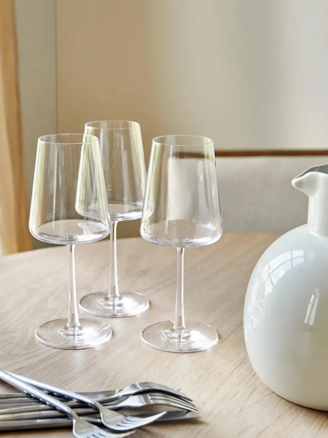 Copas de vino blanco de cristal en forma de cono Power, 6 uds.