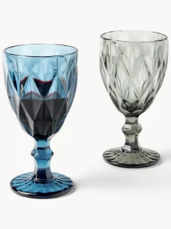 Copas de vino con patrón texturizado Colorado, 4 uds.