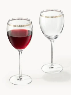 Copas de vino de cristal con decoración dorada Dvorak, 6 uds.