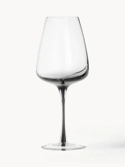 Copas de vino de vidrio soplado artesanalmente Smoke, 4 uds.