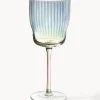 Copas de vino sopladas con relieve y brillo nacarino Juno, 4 uds.