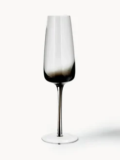 Copas flauta de champán con degradado sopladas Smoke, 4 uds.