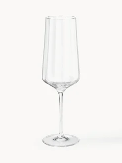 Copas flauta de champán de cristal con relieves Bernadotte, 6 uds.