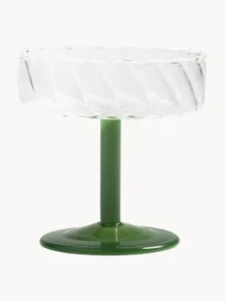 Copas pompadour de champán artesanales de vidrio de borosilicato Twirl, 2 uds.