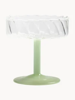 Copas pompadour de champán artesanales de vidrio de borosilicato Twirl, 2 uds.