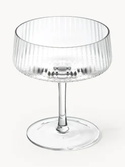 Copas pompadour de champán artesanales con relieves Cami, 4 uds.