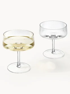 Copas pompadour de champán artesanales con relieves Cami, 4 uds.