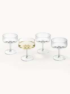 Copas pompadour de champán artesanales con relieves Cami, 4 uds.
