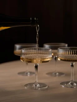 Copas pompadour de champán artesanales con relieves Cami, 4 uds.