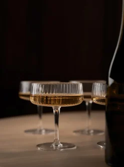 Copas pompadour de champán artesanales con relieves Cami, 4 uds.