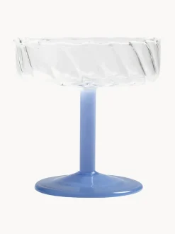 Copas pompadour de champán artesanales de vidrio de borosilicato Twirl, 2 uds.