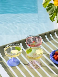 Copas pompadour de champán artesanales de vidrio de borosilicato Twirl, 2 uds.